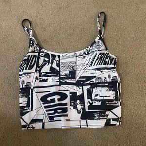 Black and white small Shein crop top
